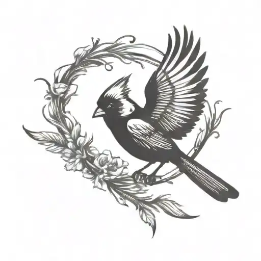 Cardinal Flying Silhouette