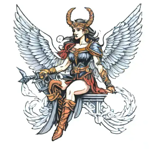 Valkyrie With Falcon