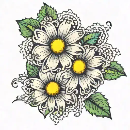 Psychedelic Daisy Flower Lace