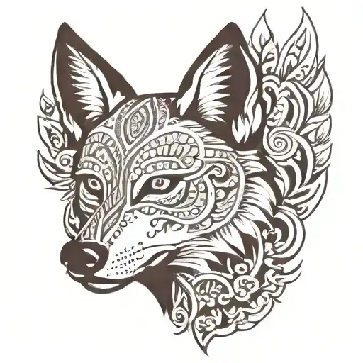 An Indian Form Side With A Wolf