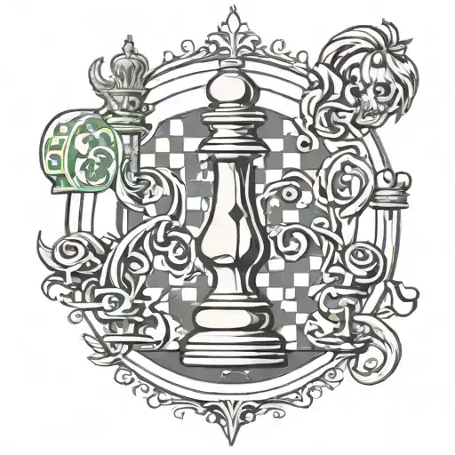 Chess Board With Ace Of