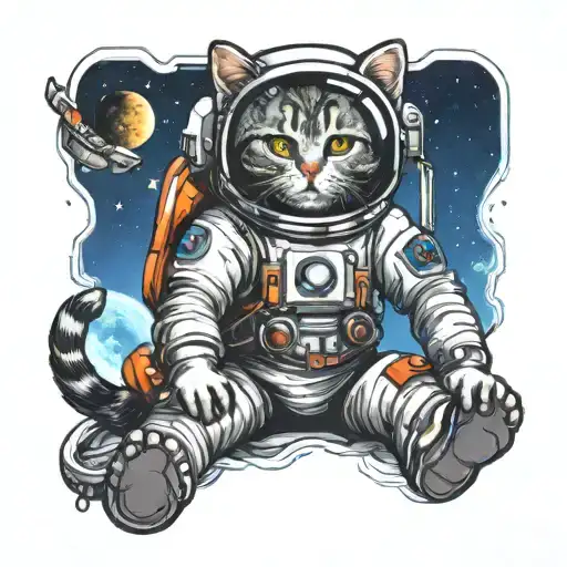 Cat Astronaut Lost In Space