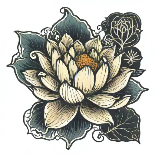Lotus Flower With Virgo Zodiac Sign