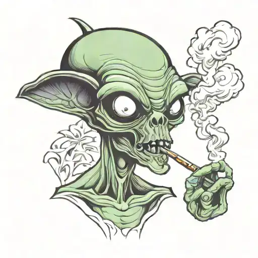 Smoking Alien Smoking A Joint