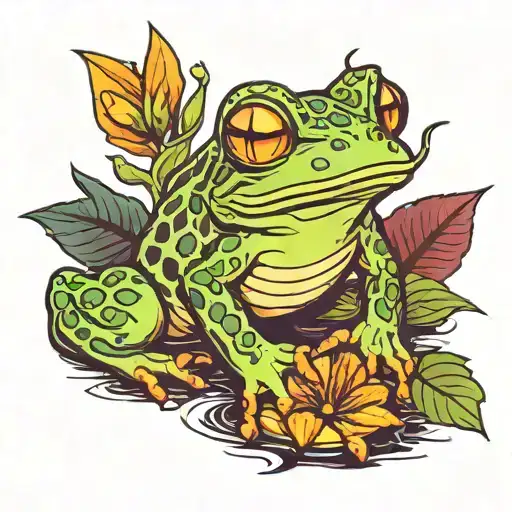 Happy Frog Have A Rest After Her Trip Adventure