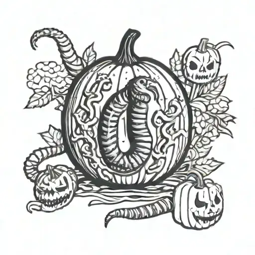 Pumpkin Spooky Tarot Card Beetlejuice Sandworm Handbook