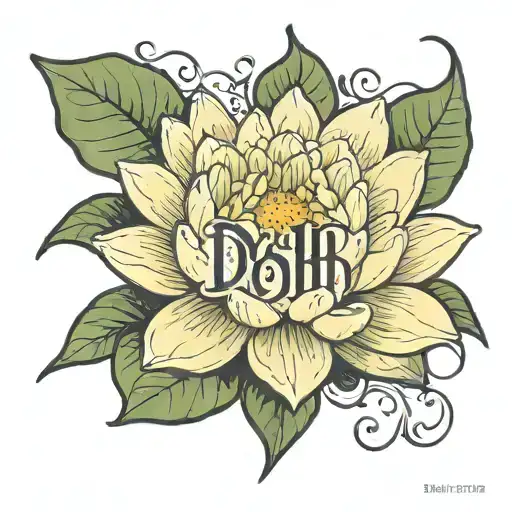 Simple Water Lily With The Letters I D H