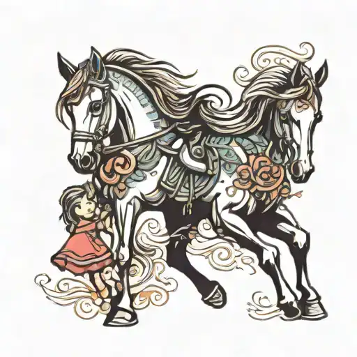 Horse And Little Girl