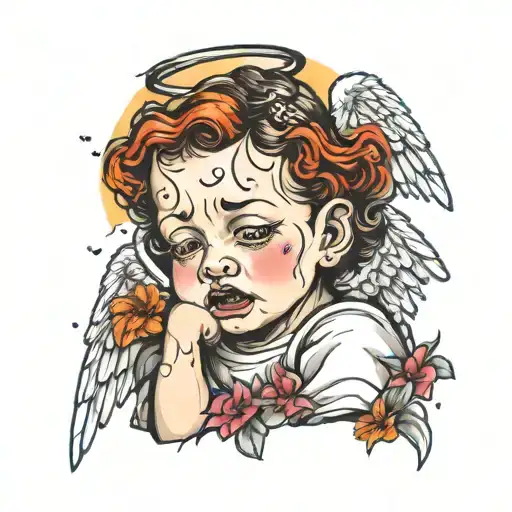 Angel Crying With Childhood Wounds