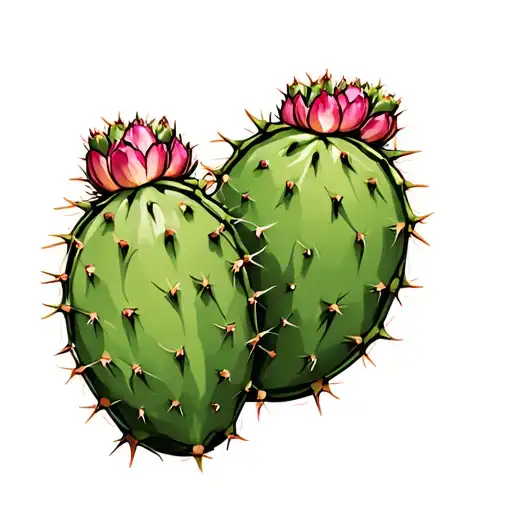 Two Prickly Pear Cactus