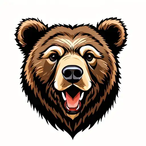 Neo Traditional Bear Head