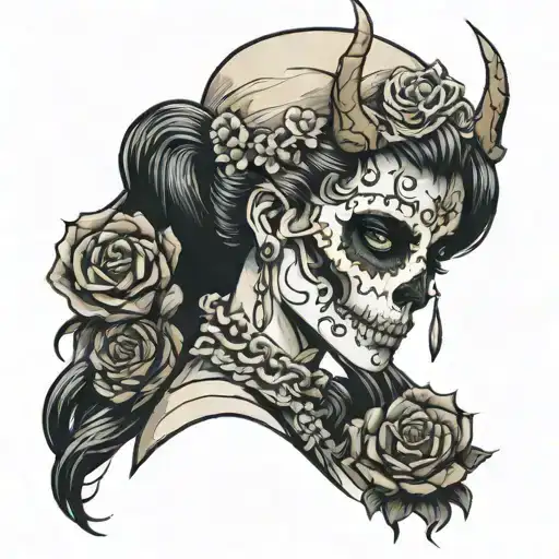Skull Girl Holding