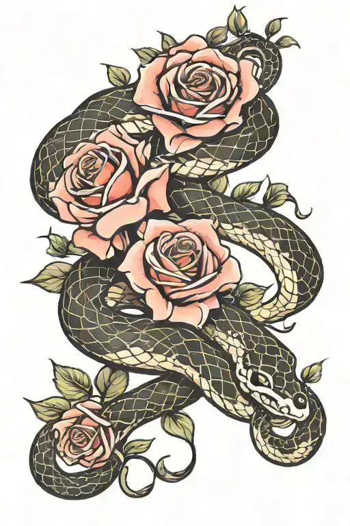 Snake With Roses
