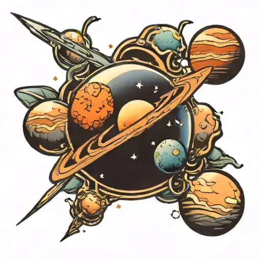 Space Tattoo Ideas With Planets