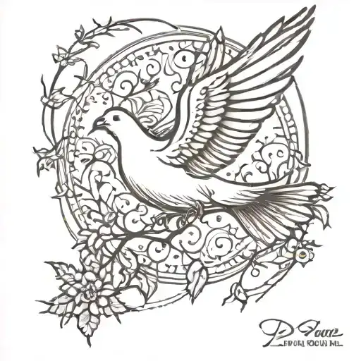 A Dove Bird Escaping A Barbed Write And Flying To The Sky