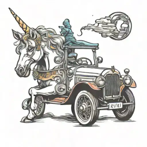 Unicorn In Car Driving