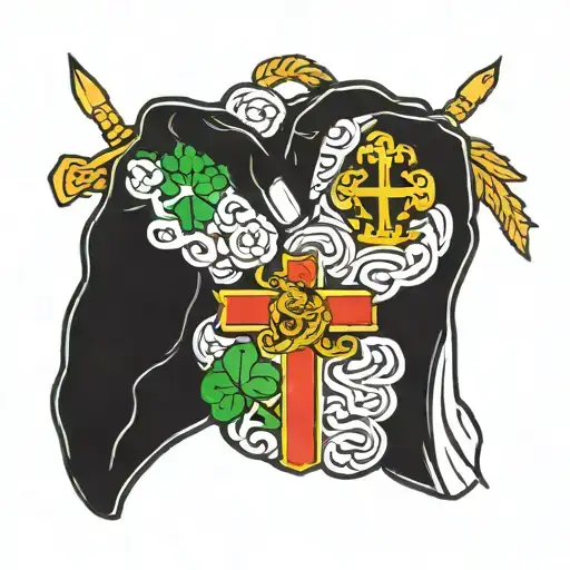 Gods Creation Hands With Irish Flag Coloring And Portuguese Flag Coloring