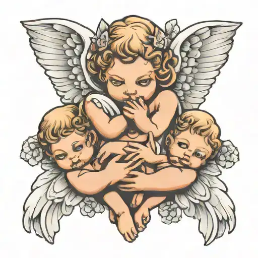 Hands Holding 3 Baby Angels