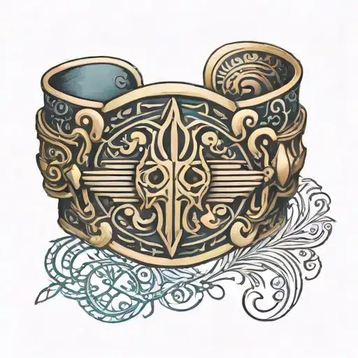 An Ornate Bracelet Design Incorporating Elements Of Your Favorite Egyptian Symbols And Hieroglyphics