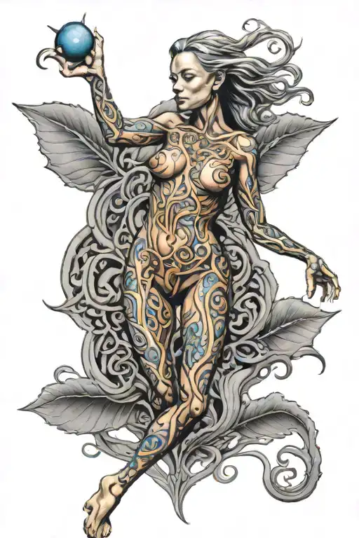 Alex Grey Tattoo Featuring Evil Nude Nymph Gracefully Walking