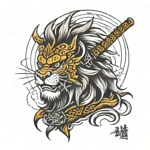 Lion Samurai Head