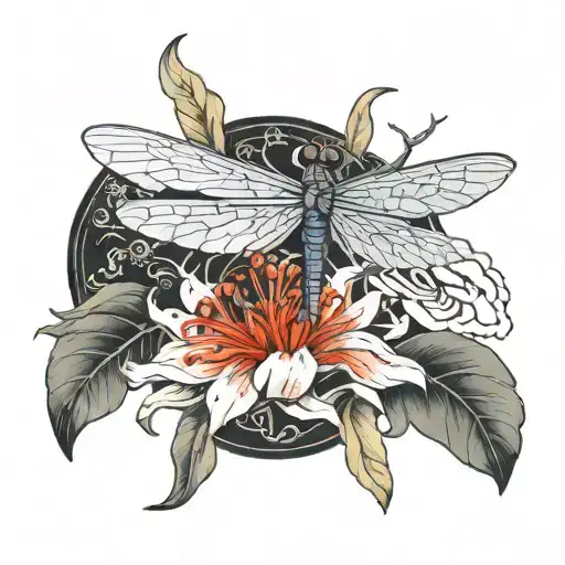 Lycoris Radiata Y Dragonfly