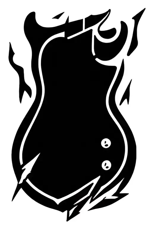 Guitar On Fire With Lightning Bolts Piercing