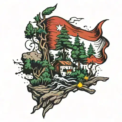 Lebanon Flag War Nature Fire