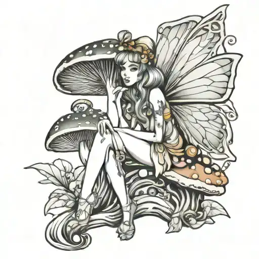 Fairy Sitting On A Mushroom