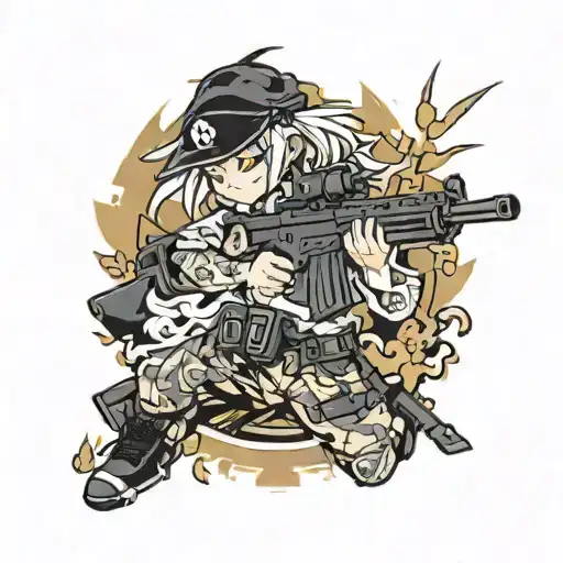 Anime Tanka With A Machine Gun