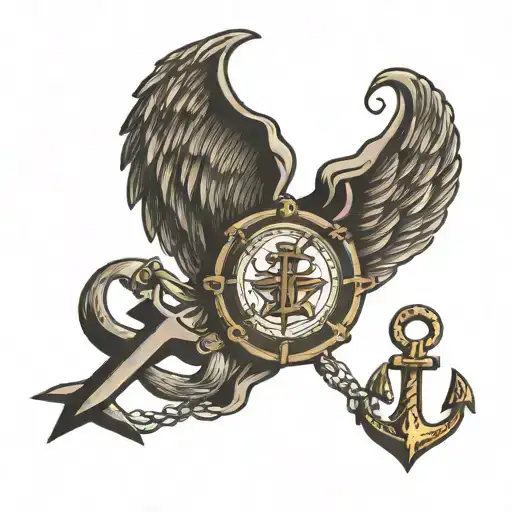 Name And Anchor With Wings