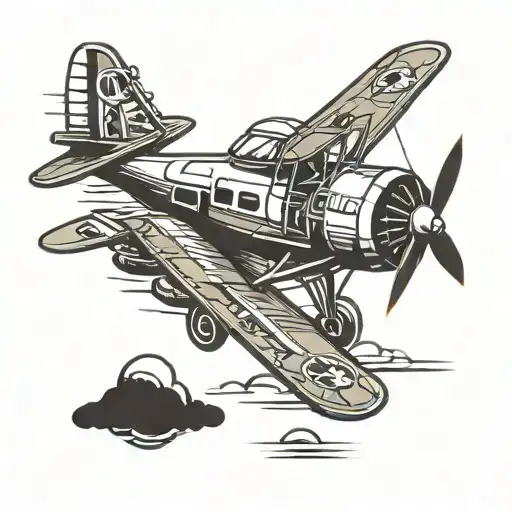 Migrating Airplane Tattoo Design