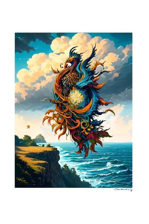 Viewing A Stormy Sky From A Beautiful Cliff Overlooking The Ocean