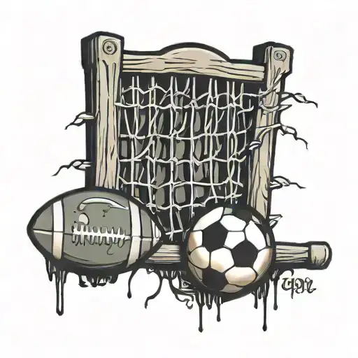 Football And Goalpost Nemories