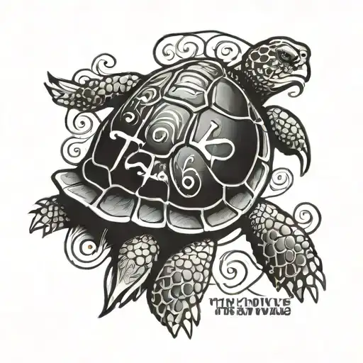 Turtle With Text 'The Turtle Moves'