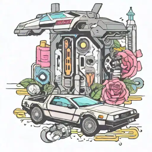 Delorean Cyberpunk Inspired Design Featuring