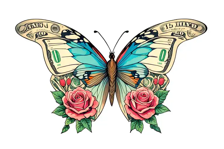 Roses Butterfly Money
