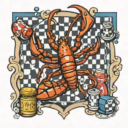 Lobster And Chess Board