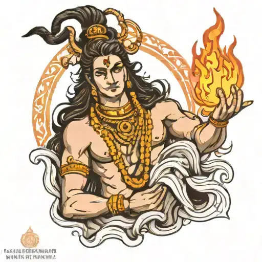 Lord Shiva With Fire In His Hand