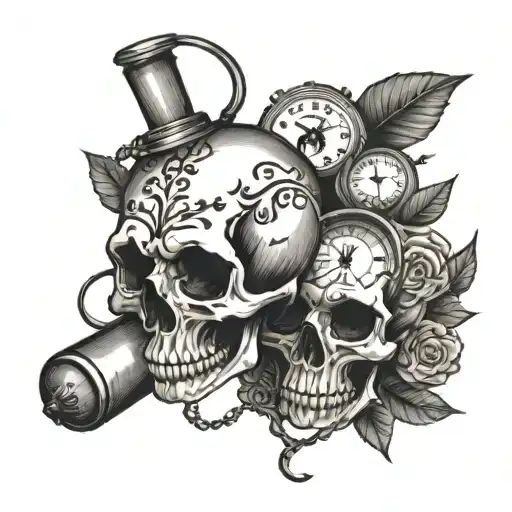 Skull And Pocket Watch