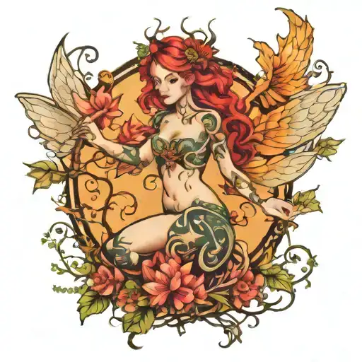 Fighting Fairy With Tree Of Life Intertwined