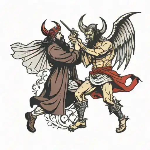 Oh Jesus And The Devil Having A Fight