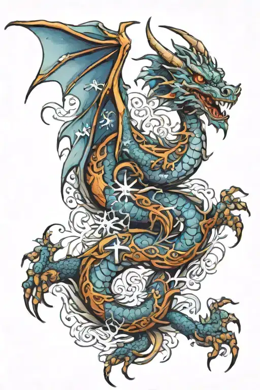 Snowflakes Dragon Wrapped