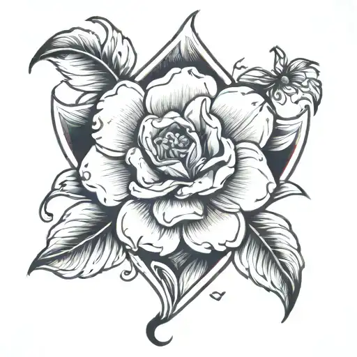 Flower With Breast Cancer Heart