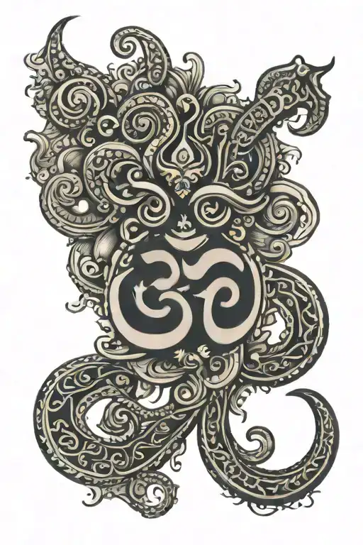 Hindu Tattoo With Om Symbol