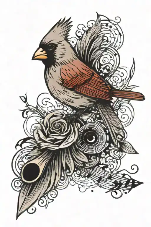 Cardinal With Music Themed