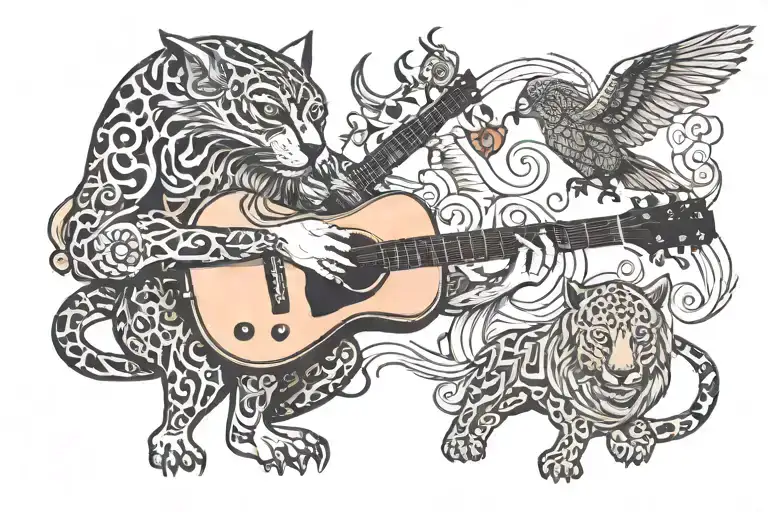 Human Vs Animal Playing A Guitar