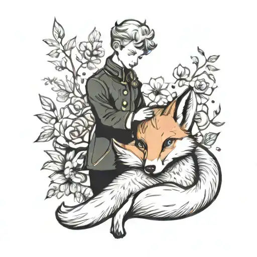 Little Prince Hugging A Fox