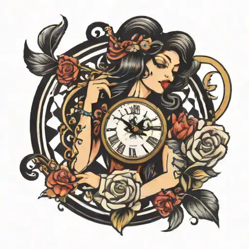 Music Lady Clock Detailed