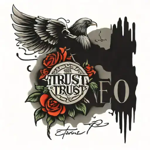 Christian Tattoo Featuring The Word Trust